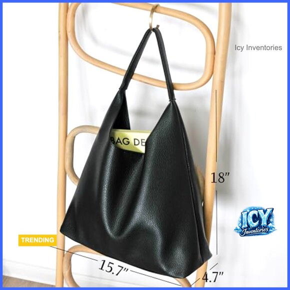 Soft Vegan Leather Hobo Bag Shoulder Tote Purse